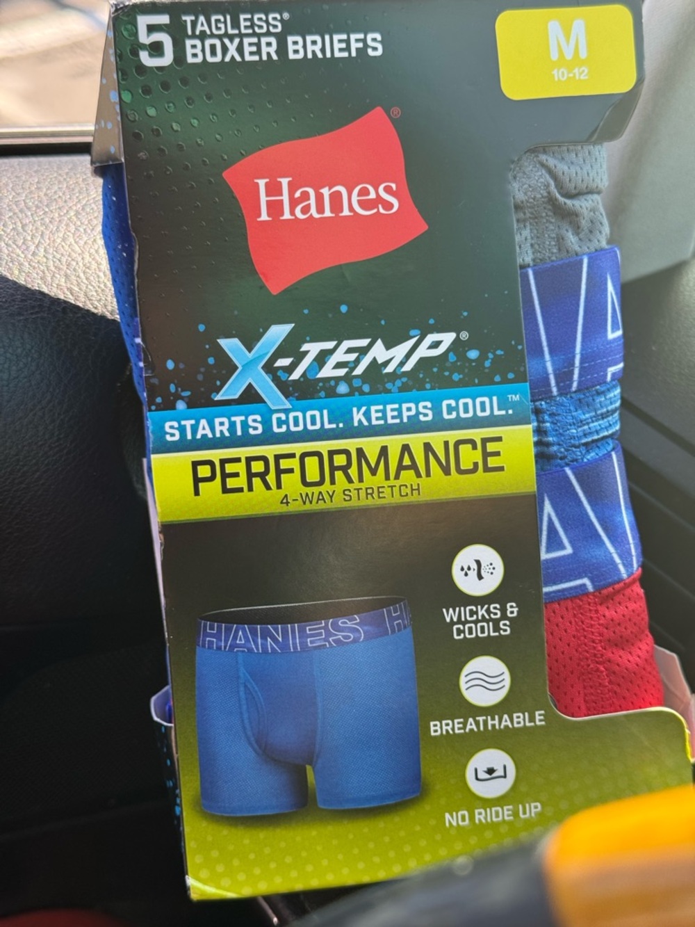 Hanes BOYS Medium 10-12 X-Temp tagless boxer briefs